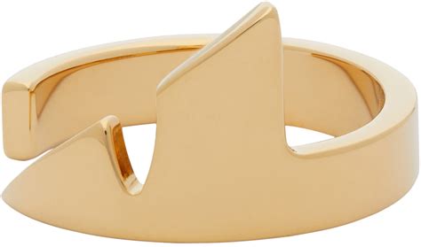 Gold Corner Bugs Ring by Fendi on Sale 